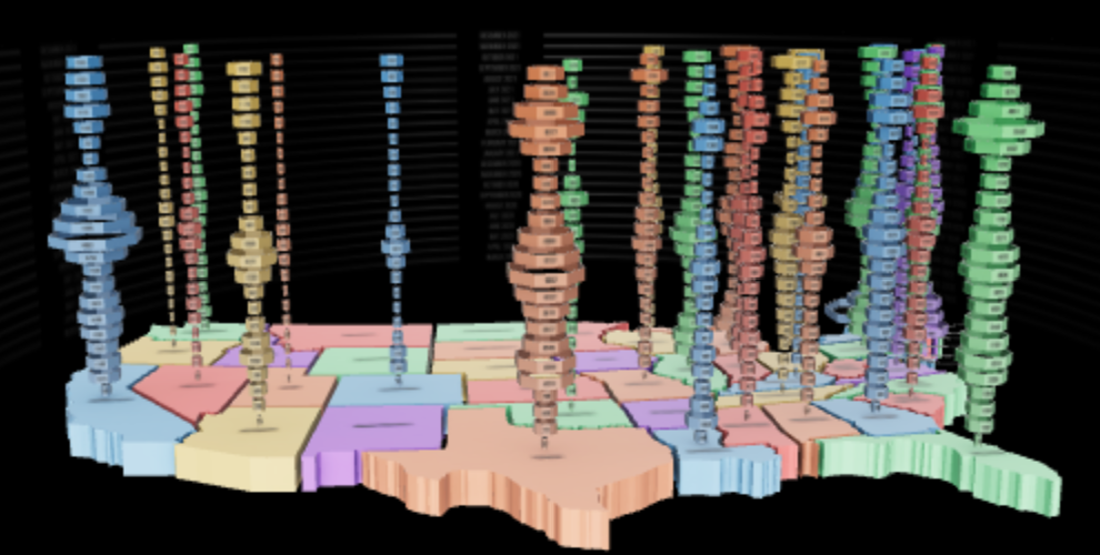 Covid Death in 3D, Data visualization